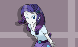 Size: 900x540 | Tagged: safe, artist:chocomiru02, edit, imported from derpibooru, rarity, equestria girls, clothes, crossover, cute, female, nintendo, one eye closed, pokémon, pokémon trainer, raribetes, solo, wink