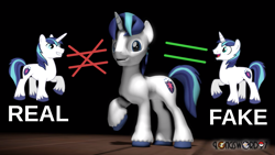 Size: 1191x670 | Tagged: safe, imported from derpibooru, shining armor, pony, 3d, comparison, source filmmaker, vector