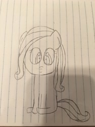 Size: 3264x2448 | Tagged: safe, artist:sumi-mlp25, imported from derpibooru, oc, oc only, oc:sumistrawberry, pegasus, pony, :), lined paper, looking at you, sitting, sketch, smiling, solo, traditional art