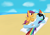 Size: 4300x3000 | Tagged: safe, artist:ghost3641, imported from derpibooru, rainbow dash, scootaloo, pegasus, pony, beach, beach chair, chair, relaxing, sunglasses