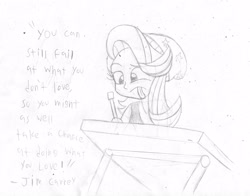 Size: 3240x2538 | Tagged: safe, artist:iampancakes, imported from derpibooru, starlight glimmer, human, equestria girls, mirror magic, spoiler:eqg specials, beanie, clothes, drawing, drawing tablet, female, hat, jim carrey, sketch, solo, tongue out, traditional art