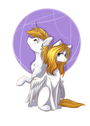 Size: 1800x2500 | Tagged: safe, artist:shiro-roo, imported from derpibooru, oc, oc only, pegasus, pony, unicorn, duo, gemini, horoscope, ponified, zodiac