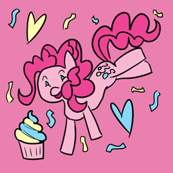 Size: 1024x1024 | Tagged: safe, artist:pansyseed, imported from derpibooru, pinkie pie, pony, cupcake, female, food, solo