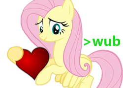 Size: 404x291 | Tagged: artist needed, safe, imported from derpibooru, fluttershy, pegasus, pony, female, flying, greentext, heart, mare, text, wub