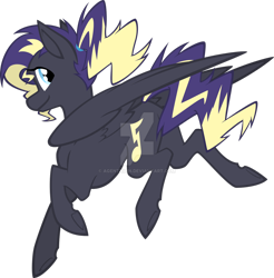 Size: 1280x1303 | Tagged: safe, artist:agentkirin, imported from derpibooru, zapp, oc, oc:sky song, pegasus, pony, female, mare, power ponies, simple background, solo, transparent background, watermark