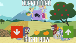 Size: 1280x720 | Tagged: safe, edit, edited screencap, imported from derpibooru, screencap, pony, derpibooru, hearth's warming eve (episode), comments, downvote, image macro, meme, meta, upvote