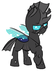 Size: 402x516 | Tagged: safe, artist:thebathwaterhero, imported from derpibooru, oc, oc only, oc:buddy, changeling, changeling oc, cyoa, simple background, solo, transparent background