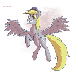 Size: 1700x1700 | Tagged: safe, artist:hypno, imported from derpibooru, derpy hooves, ditzy doo, pony, flying, hat, mail, simple background, wings