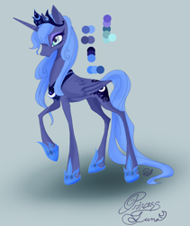 Size: 1644x1952 | Tagged: safe, artist:candasaurus, imported from derpibooru, princess luna, alicorn, pony, female, mare, s1 luna, solo