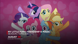 Size: 1366x768 | Tagged: safe, imported from derpibooru, screencap, applejack, fluttershy, pinkie pie, rainbow dash, rarity, twilight sparkle, alicorn, pony, all bottled up, spoiler:s07, best friends until the end of time, female, mane six, netflix, twilight sparkle (alicorn)