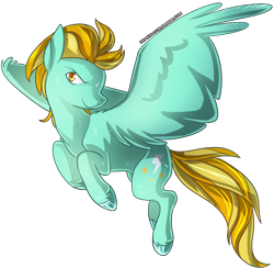 Size: 3472x3392 | Tagged: safe, artist:draikinator, artist:polyhexian, imported from derpibooru, lightning dust, pegasus, pony, female, flying, signature, simple background, smiling, smirk, solo, spread wings, transparent background, wings