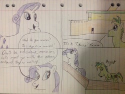 Size: 2592x1936 | Tagged: safe, artist:didgereethebrony, imported from derpibooru, rarity, oc, oc:didgeree, pony, lined paper, ship, traditional art