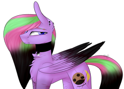 Size: 2414x1745 | Tagged: safe, artist:sweetmelon556, imported from derpibooru, oc, oc only, oc:sweet melon, pegasus, pony, collar, colored wings, colored wingtips, female, mare, simple background, solo, transparent background