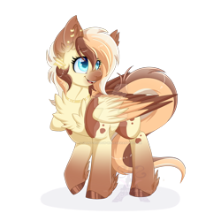 Size: 1024x1024 | Tagged: safe, artist:pvrii, artist:silent-shadow-wolf, imported from derpibooru, oc, oc only, oc:heavenly hazelnut, pegasus, pony, cute, female, mare, ocbetes, open mouth, simple background, solo, transparent background, watermark