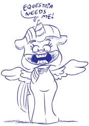 Size: 656x934 | Tagged: safe, artist:dilarus, deleted from derpibooru, edit, imported from derpibooru, twilight sparkle, alicorn, pony, comic:the many faces of twilight sparkle, dialogue, faic, floppy ears, monochrome, open mouth, solo, spread wings, twilight sparkle (alicorn), wings