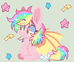 Size: 387x325 | Tagged: safe, artist:candycrusher, imported from derpibooru, oc, oc only, oc:paper stars, bat pony, pony, amputee, female, missing limb