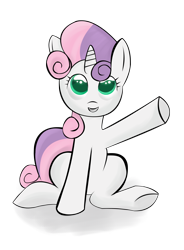 Size: 1831x2486 | Tagged: safe, artist:skyflys, imported from derpibooru, sweetie belle, pony, colored pupils, cute, female, filly, solo, waving