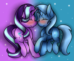 Size: 845x700 | Tagged: safe, artist:cookiecrumbsishere, imported from derpibooru, starlight glimmer, trixie, pony, female, lesbian, shipping, startrix