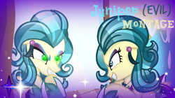 Size: 1280x718 | Tagged: safe, artist:yaycelestia0331, imported from derpibooru, juniper montage, pony, equestria girls, spoiler:eqg specials, equestria girls ponified, evil grin, green eyes, grin, juniper monstar, mirror, ponified, smiling