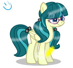 Size: 592x556 | Tagged: safe, artist:beanbases, artist:catface20, imported from derpibooru, juniper montage, pegasus, pony, equestria girls, spoiler:eqg specials, base used, cute, equestria girls ponified, female, glasses, ponified, simple background, smiling, solo, white background