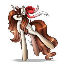 Size: 1000x1000 | Tagged: safe, artist:inspiredpixels, imported from derpibooru, oc, oc only, oc:lele, pony, unicorn, bow, ear piercing, female, hair bow, mare, piercing, simple background, solo, transparent background