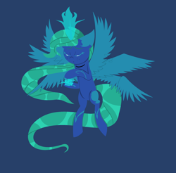 Size: 1024x1007 | Tagged: safe, artist:deerbutt, imported from derpibooru, oc, oc only, oc:ocean breeze, alicorn, original species, magic, multiple wings, prowler, shading