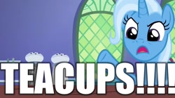 Size: 1280x720 | Tagged: safe, edit, edited screencap, imported from derpibooru, screencap, trixie, pony, unicorn, all bottled up, cup, female, food, mare, pepper, pepper shaker, raised hoof, salt, salt shaker, solo, teacup, that pony sure does love teacups