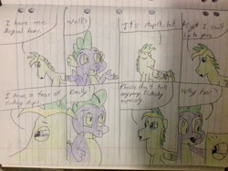 Size: 2592x1936 | Tagged: safe, artist:didgereethebrony, imported from derpibooru, spike, oc, oc:didgeree, dragon, lined paper, traditional art