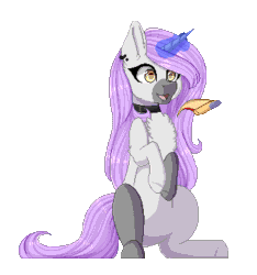 Size: 354x378 | Tagged: safe, artist:ohhoneybee, imported from derpibooru, oc, oc only, oc:merris flick, pony, unicorn, animated, blinking, female, food, gif, magic, mare, pizza, simple background, solo, transparent background