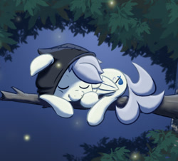 Size: 750x679 | Tagged: safe, artist:ikarooz, imported from derpibooru, oc, oc only, oc:rambleflank, pegasus, pony, night, sleeping, solo, tree