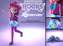 Size: 2661x1920 | Tagged: safe, artist:creatorofpony, artist:efk-san, imported from derpibooru, pinkie pie, equestria girls, rainbow rocks, 3d, blender, clothes, female, rainbow rocks outfit, solo