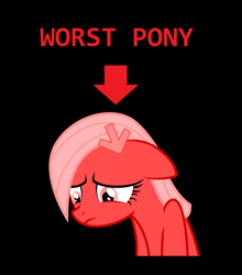 Size: 1666x1891 | Tagged: safe, imported from derpibooru, oc, oc only, oc:downvote, pony, derpibooru, derpibooru ponified, downvote bait, downvote pony image gets downvotes, meta, ponified, sad, solo, worst pony