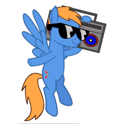 Size: 964x1024 | Tagged: safe, artist:rozyfly10, imported from derpibooru, oc, oc only, oc:rozyfly, pegasus, pony, glasses, male, music, radio, solo