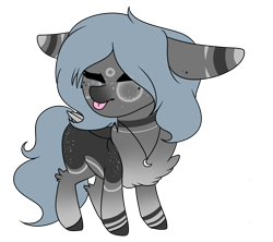 Size: 4500x4000 | Tagged: safe, artist:crazllana, imported from derpibooru, oc, oc only, oc:hiyori, pegasus, pony, absurd resolution, chest fluff, chibi, eyes closed, female, floppy ears, mare, simple background, solo, tongue out, transparent background