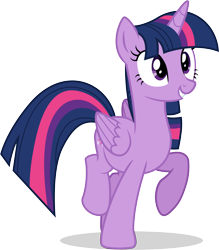 Size: 10927x12446 | Tagged: safe, artist:illumnious, imported from derpibooru, twilight sparkle, alicorn, pony, rainbow rocks, absurd resolution, female, mare, raised hoof, raised leg, simple background, smiling, solo, transparent background, twilight sparkle (alicorn), vector