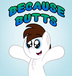 Size: 2465x2604 | Tagged: safe, artist:aarondrawsarts, imported from derpibooru, oc, oc only, oc:brain teaser, pony, butt, butts, chest fluff, cute, plot, sparkly eyes, tumblr, weird