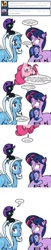 Size: 404x1974 | Tagged: safe, artist:dekomaru, imported from derpibooru, trixie, twilight sparkle, oc, oc:midnight, oc:nyx, alicorn, pony, tumblr:ask twixie, ask, female, lesbian, magical lesbian spawn, offspring, parent:trixie, parent:twilight sparkle, parents:twixie, shipping, tumblr, twixie