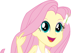 Size: 4023x3001 | Tagged: safe, artist:cloudy glow, artist:cloudyglow, imported from derpibooru, fluttershy, equestria girls, rainbow rocks, .ai available, absurd resolution, clothes, excited, female, open mouth, simple background, solo, tanktop, transparent background, vector