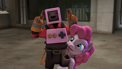 Size: 1920x1080 | Tagged: safe, imported from derpibooru, pinkie pie, pony, 3d, crossover, cute, engineer, happy, peace sign, source filmmaker, team fortress 2