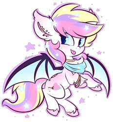 Size: 1790x1925 | Tagged: safe, artist:ashee, imported from derpibooru, oc, oc only, oc:confectionery bliss, bat pony, pony, solo