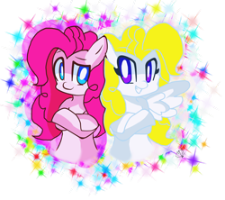 Size: 4500x4000 | Tagged: safe, artist:marymintgreen, imported from derpibooru, pinkie pie, surprise, pony, absurd resolution, crossed hooves