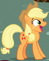 Size: 400x500 | Tagged: safe, imported from derpibooru, screencap, applejack, earth pony, pony, celestial advice, big smile, cropped, cute, faic, female, happlejack, happy, irrational exuberance, jackabetes, mare, open mouth, smiling, solo