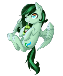 Size: 819x984 | Tagged: safe, artist:feaniethemeanie, imported from derpibooru, oc, oc only, oc:eden shallowleaf, pegasus, pony, female, mare, mountain dew, simple background, solo, transparent background