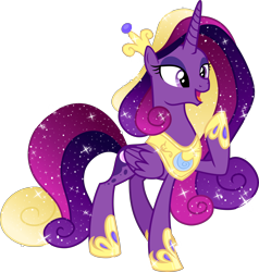 Size: 6864x7200 | Tagged: safe, artist:limedazzle, imported from derpibooru, princess cadance, alicorn, pony, absurd resolution, alternate universe, female, galaxy mane, mare, older, show accurate, simple background, solo, transparent background, ultimate cadance, vector