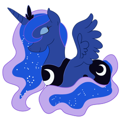 Size: 1024x1024 | Tagged: safe, artist:pansyseed, imported from derpibooru, princess luna, pony, eyes closed, female, simple background, solo, transparent background
