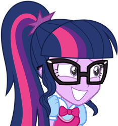 Size: 3000x3202 | Tagged: safe, artist:uponia, imported from derpibooru, sci-twi, twilight sparkle, dance magic, equestria girls, spoiler:eqg specials, adorkable, clothes, cute, dork, female, glasses, grin, meganekko, simple background, smiling, solo, transparent background, twiabetes, vector