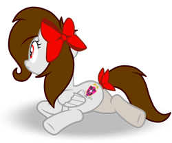 Size: 4200x3500 | Tagged: safe, artist:rsa.fim, imported from derpibooru, oc, oc only, oc:whisper hope, pegasus, pony, bow, butt, female, mare, mexican, plot, prone, rear view, red eyes, ribbon, simple background, solo, tail bow, tail wrap, transparent background, unitárium, vector