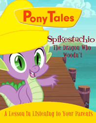 Size: 556x708 | Tagged: artist needed, safe, edit, imported from derpibooru, spike, dragon, series:pony tales, docks, parody, parody of a parody, pier, pinocchio, veggietales