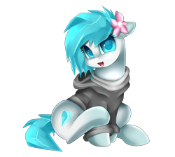 Size: 2918x2614 | Tagged: safe, artist:pridark, imported from derpibooru, oc, oc only, oc:ice cubes, earth pony, pony, commission, cute, female, floppy ears, flower, flower in hair, looking at you, mare, ocbetes, simple background, smiling, solo, transparent background