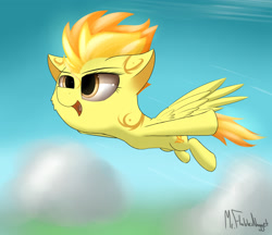 Size: 2900x2500 | Tagged: safe, artist:a8f12, imported from derpibooru, spitfire, pegasus, pony, flying, requested art, solo